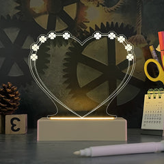 Acrylic Calendar Memo Board with LED Night Light