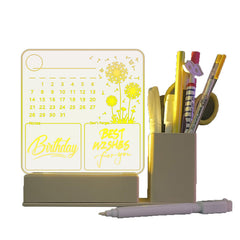 Acrylic Calendar Memo Board with LED Night Light