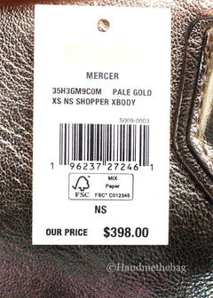 Michael Kors Mercer XS Pale Gold North South Crossbody Bag